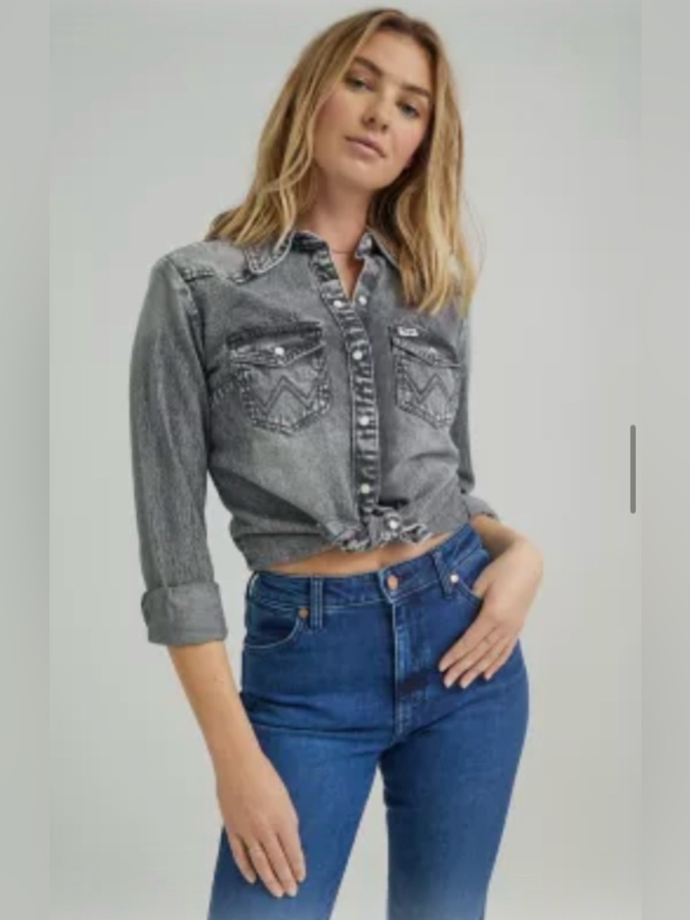 Wrangler Y2K Slim Denim Shirt. Size XL